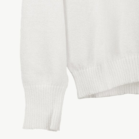 Our Legacy White Transparent Bubble Knit V-Neck Raglan Sweater - Picture 6 of 10